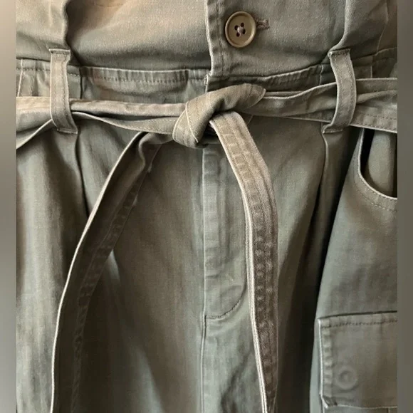 Marissa Webb Green Paper Bag Vintage Wash Pants Size 12 - Picture 10 of 10